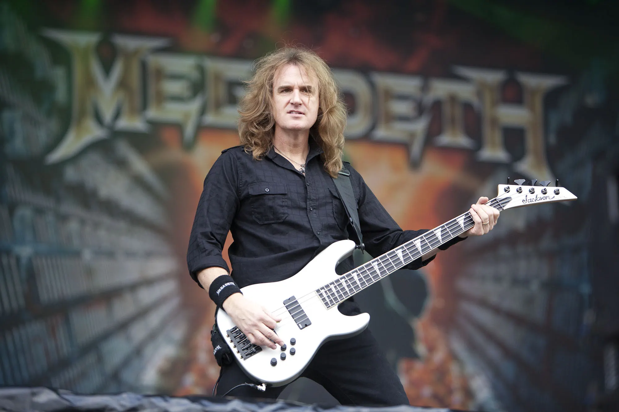 David Ellefson of Megadeth performing at Sonisphere 2011